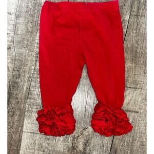 Adorable Essentials Red Ruffle Leggings Toddler Girls 18M Elastic Waist Pants